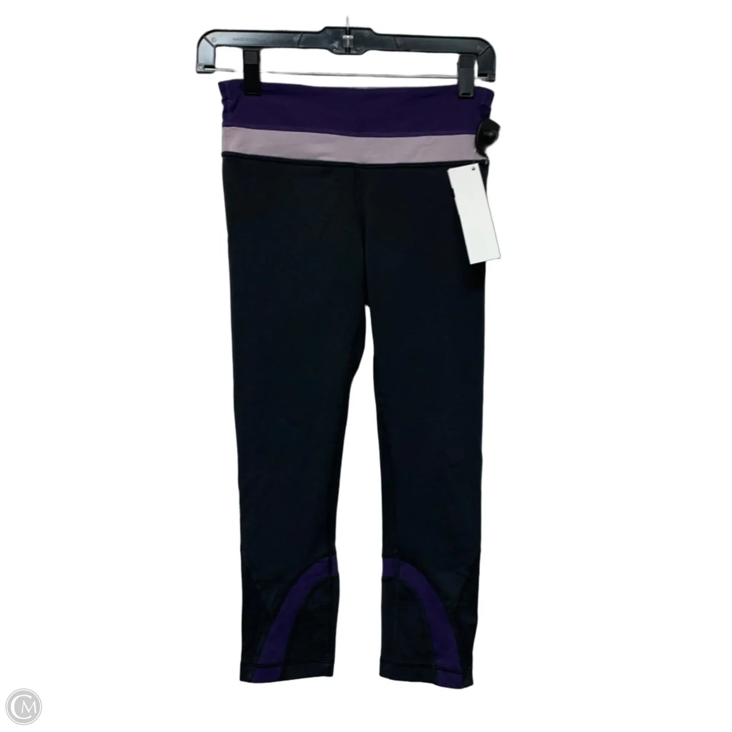 Athletic Leggings Capris By Lululemon In Black & Purple, Size: 4