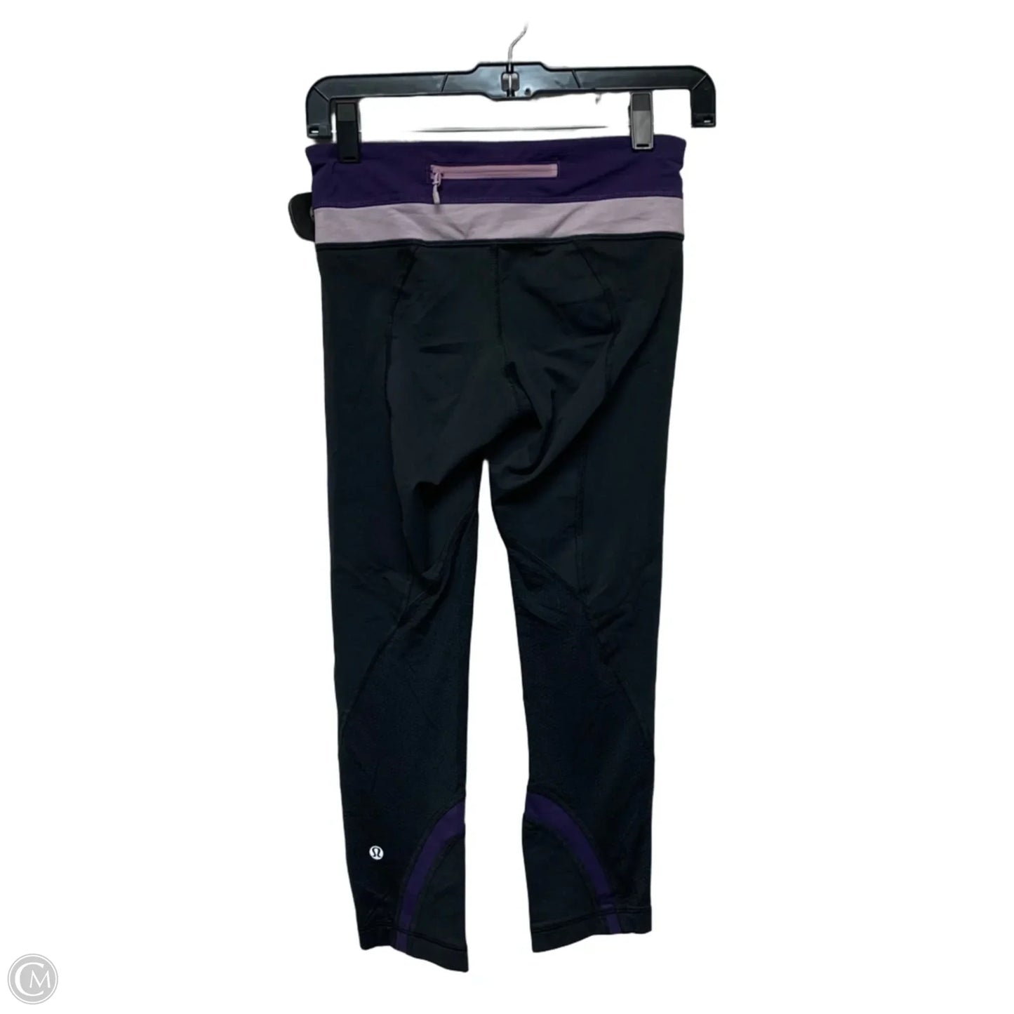 Athletic Leggings Capris By Lululemon In Black & Purple, Size: 4