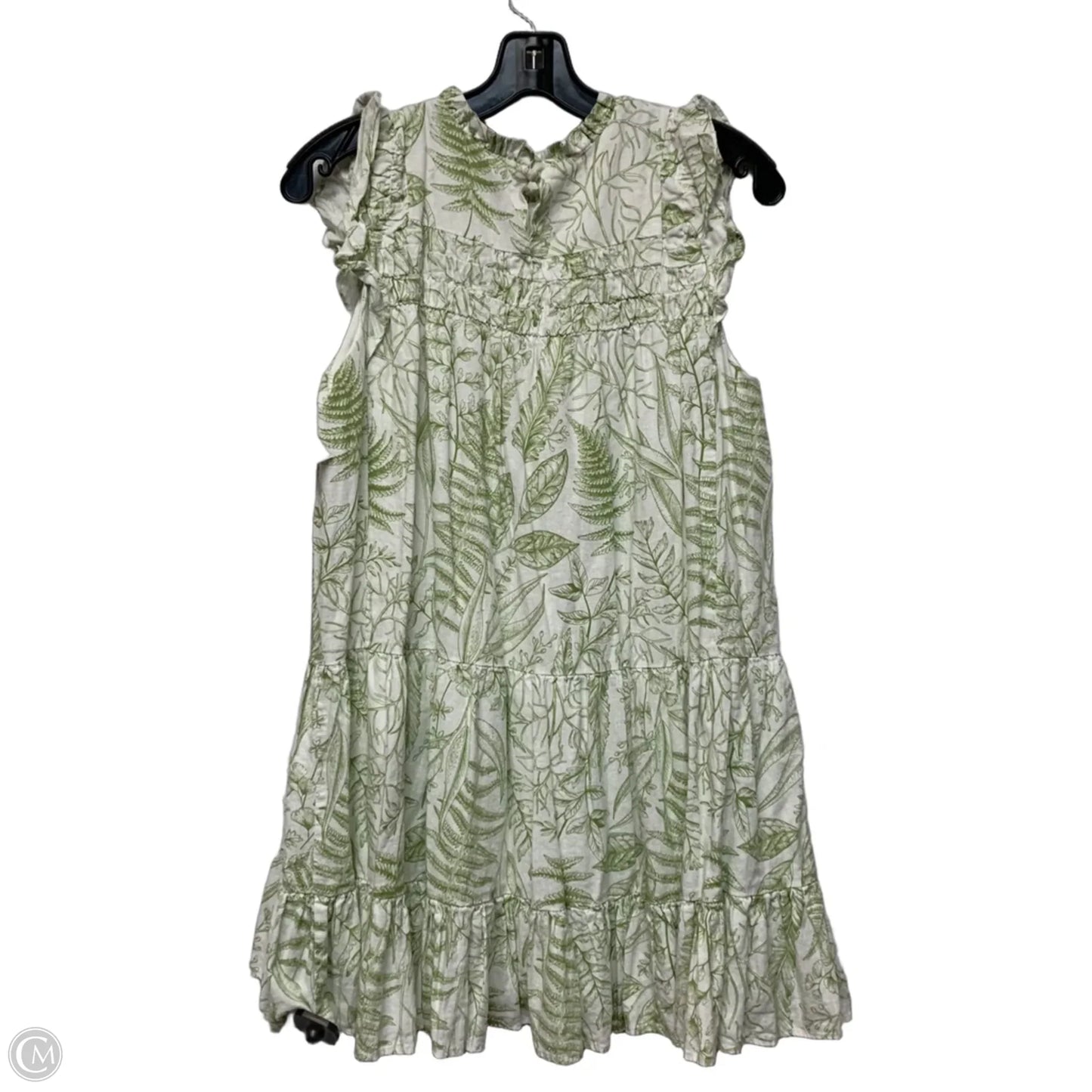 Dress Casual Short By Aura In Green & White, Size: Xs