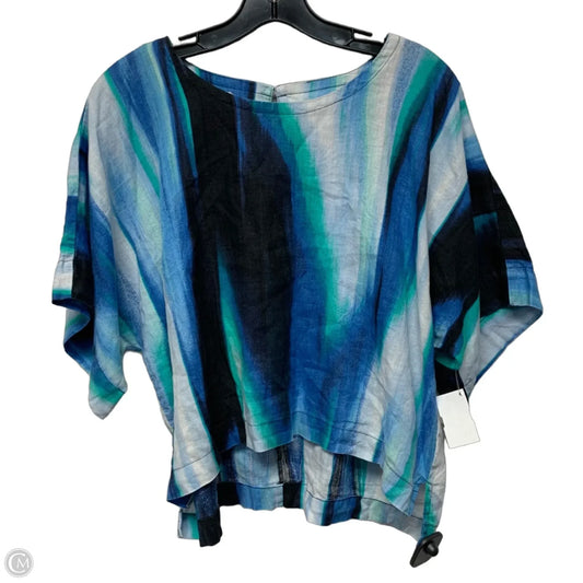 Top Short Sleeve By Dkny In Black & Blue, Size: L