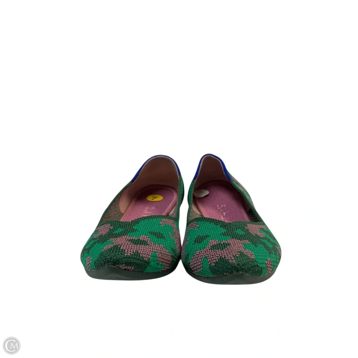 Shoes Flats By Rothys In Green & Pink, Size: 7