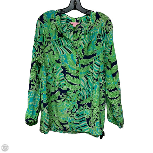 Top Long Sleeve Designer By Lilly Pulitzer In Blue & Green, Size: Xl