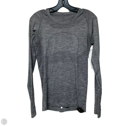 Athletic Top Long Sleeve Crewneck By Lululemon In Grey, Size: M