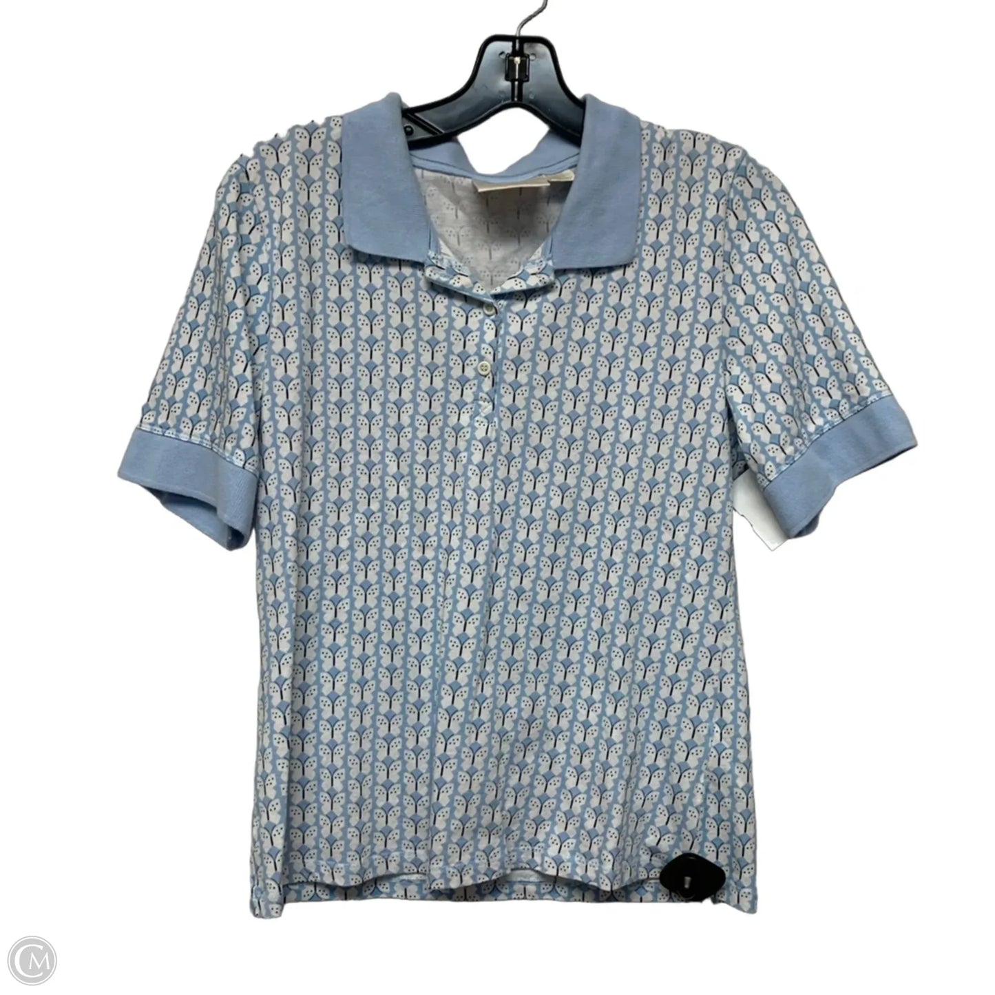 Top Short Sleeve By Maeve In Blue & White, Size: M