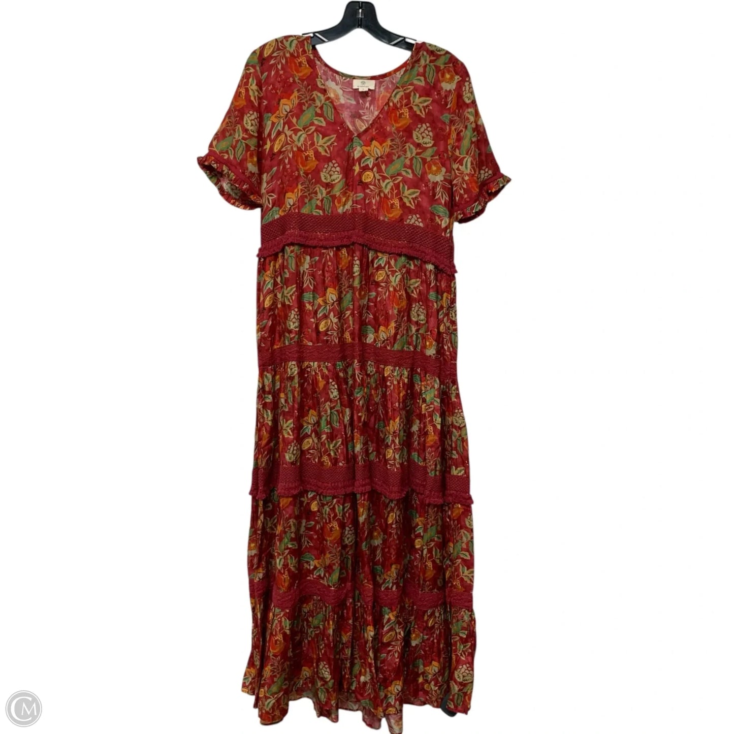Dress Casual Maxi By Guadalupe In Orange & Red, Size: L
