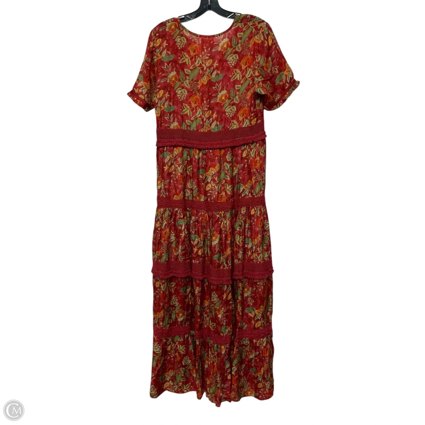 Dress Casual Maxi By Guadalupe In Orange & Red, Size: L