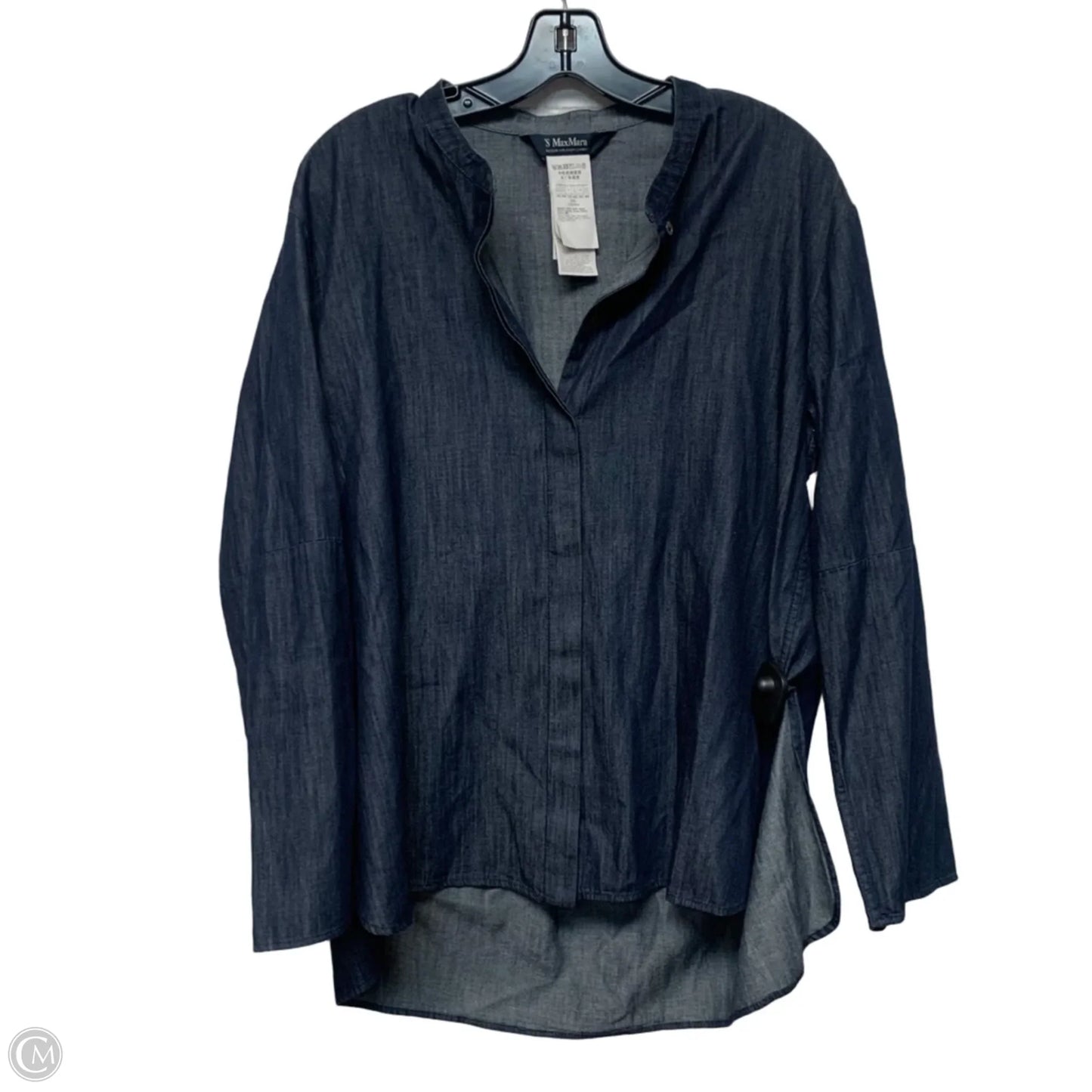 Top Long Sleeve Designer By Max Mara In Blue, Size: M