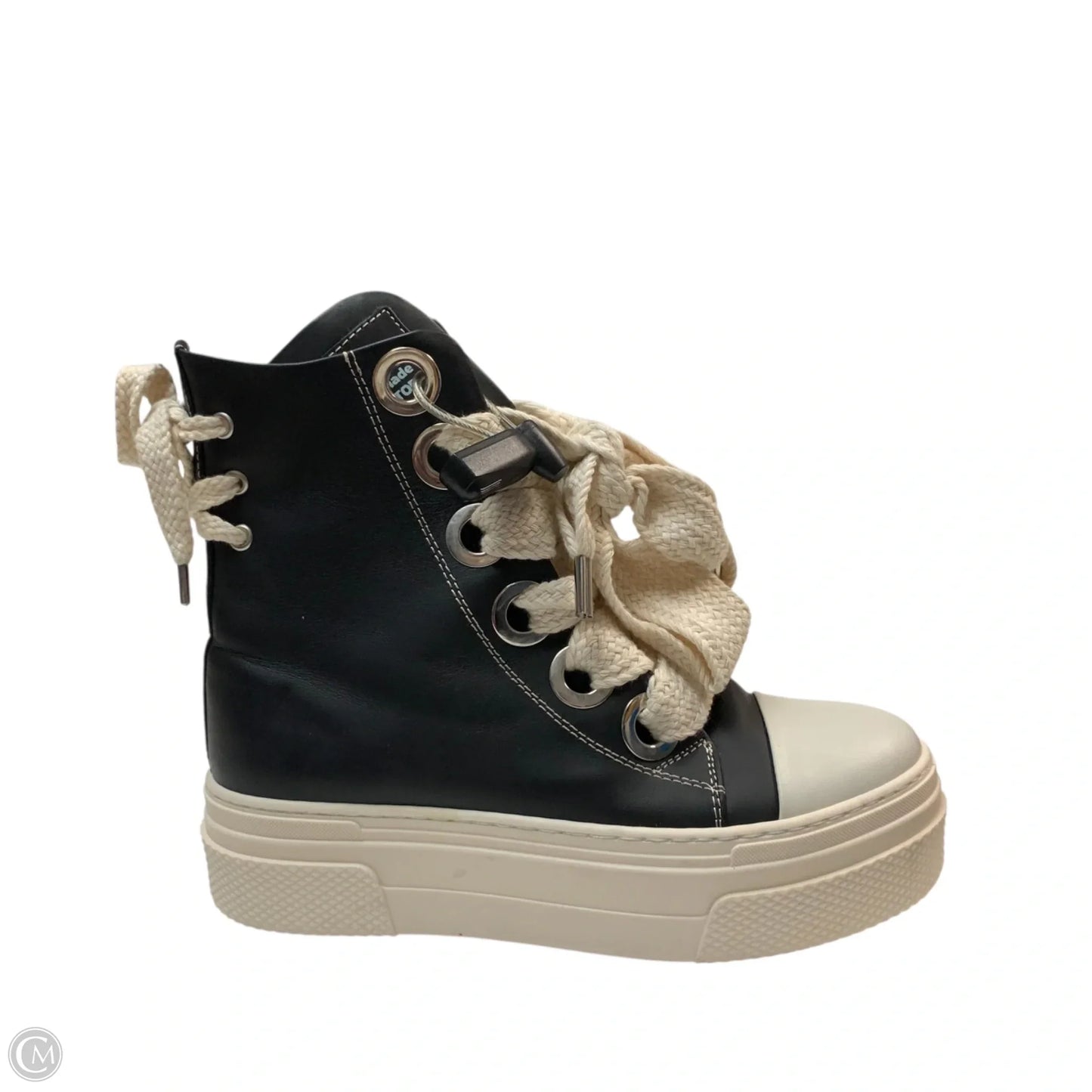 Shoes Sneakers By Christian Zerotre In Black & Cream, Size: 7.5