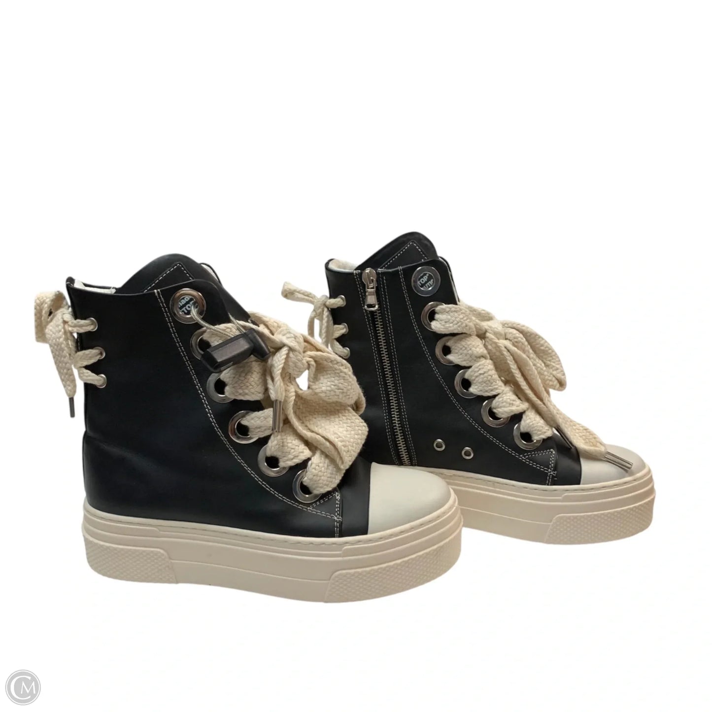 Shoes Sneakers By Christian Zerotre In Black & Cream, Size: 7.5