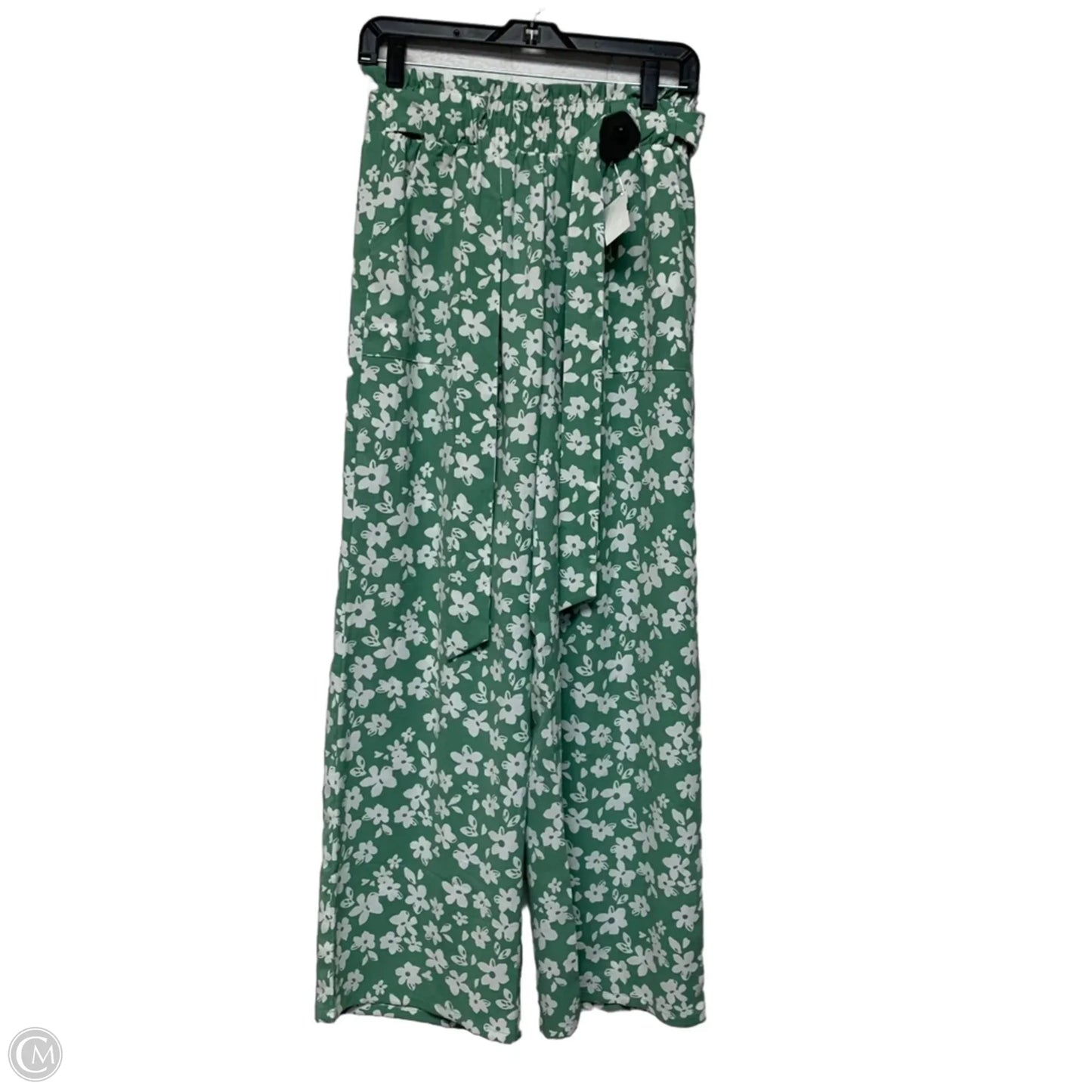 Pants Wide Leg By Iwollence In Green & White, Size: M