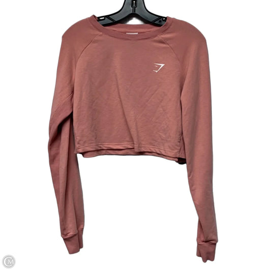 Athletic Top Long Sleeve Crewneck By Gym Shark In Pink, Size: M