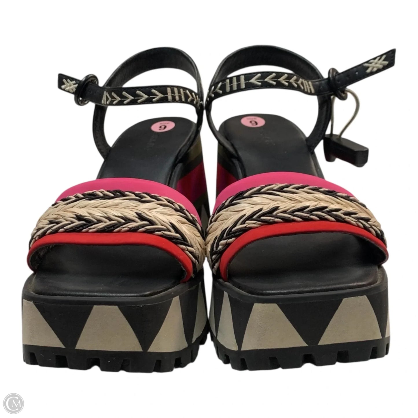 Sandals Designer By Farm Rio In Cream & Pink, Size: 9