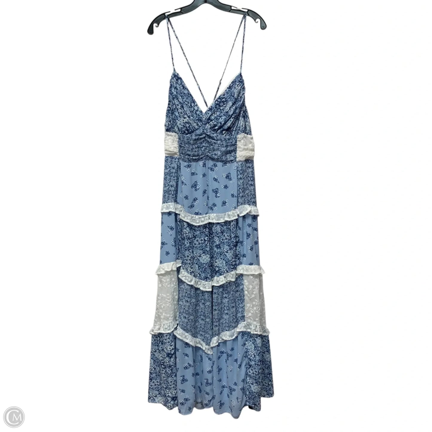 Dress Casual Maxi By Arula In Blue & White, Size: Xl
