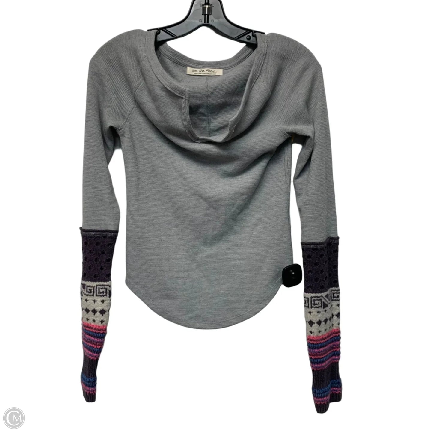 Top Long Sleeve By We The Free In Grey & Purple, Size: S