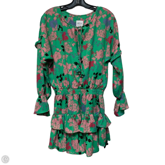 Dress Designer By Misa In Green & Pink, Size: S