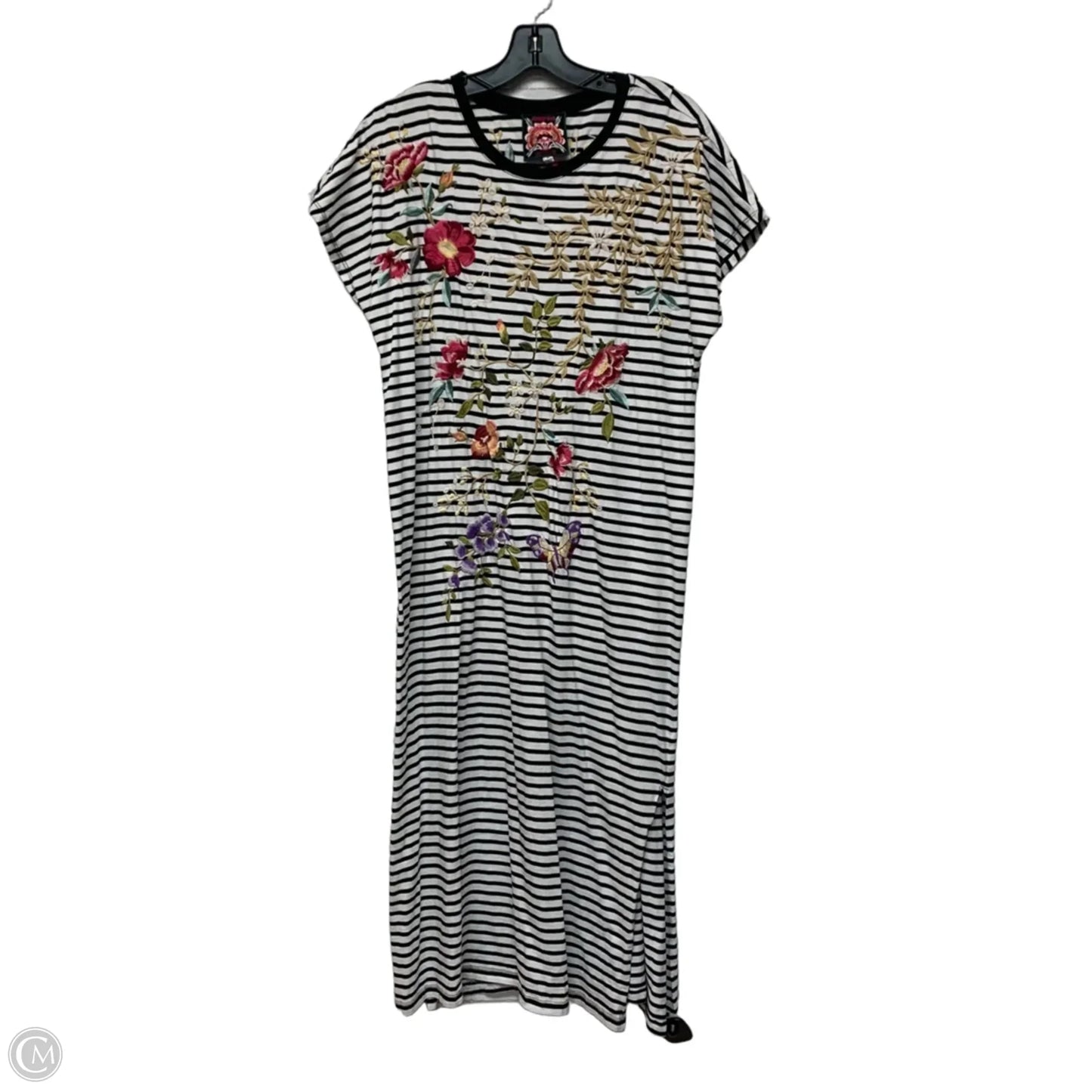 Dress Designer By Johnny Was In Striped Pattern, Size: M