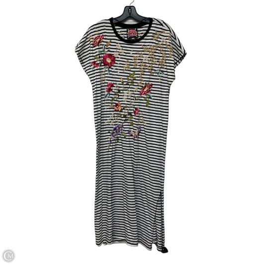 Dress Designer By Johnny Was In Striped Pattern, Size: M