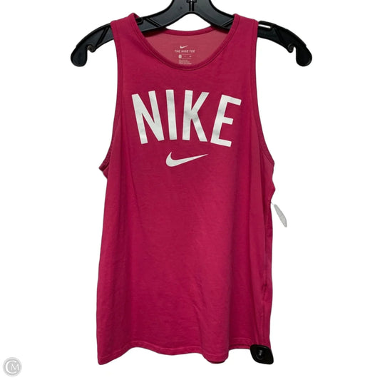 Athletic Tank Top By Nike In Pink & White, Size: S
