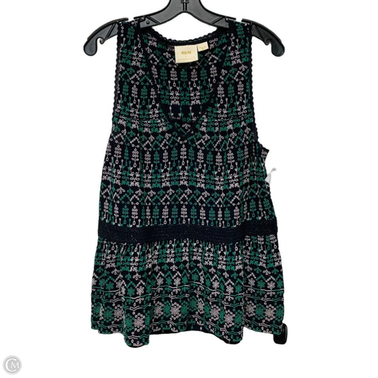 Top Sleeveless By Maeve In Blue & Green, Size: M
