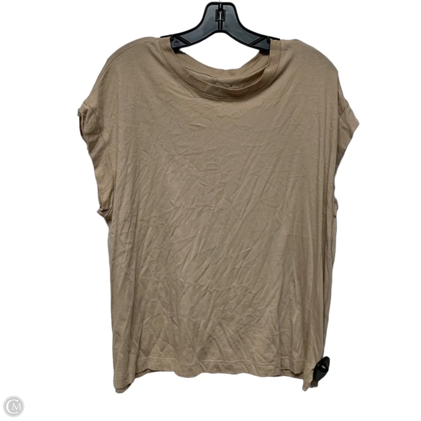 Top Short Sleeve Basic By A New Day In Beige, Size: Xl