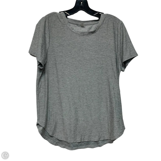 Athletic Top Short Sleeve By Beyond Yoga In Grey, Size: L