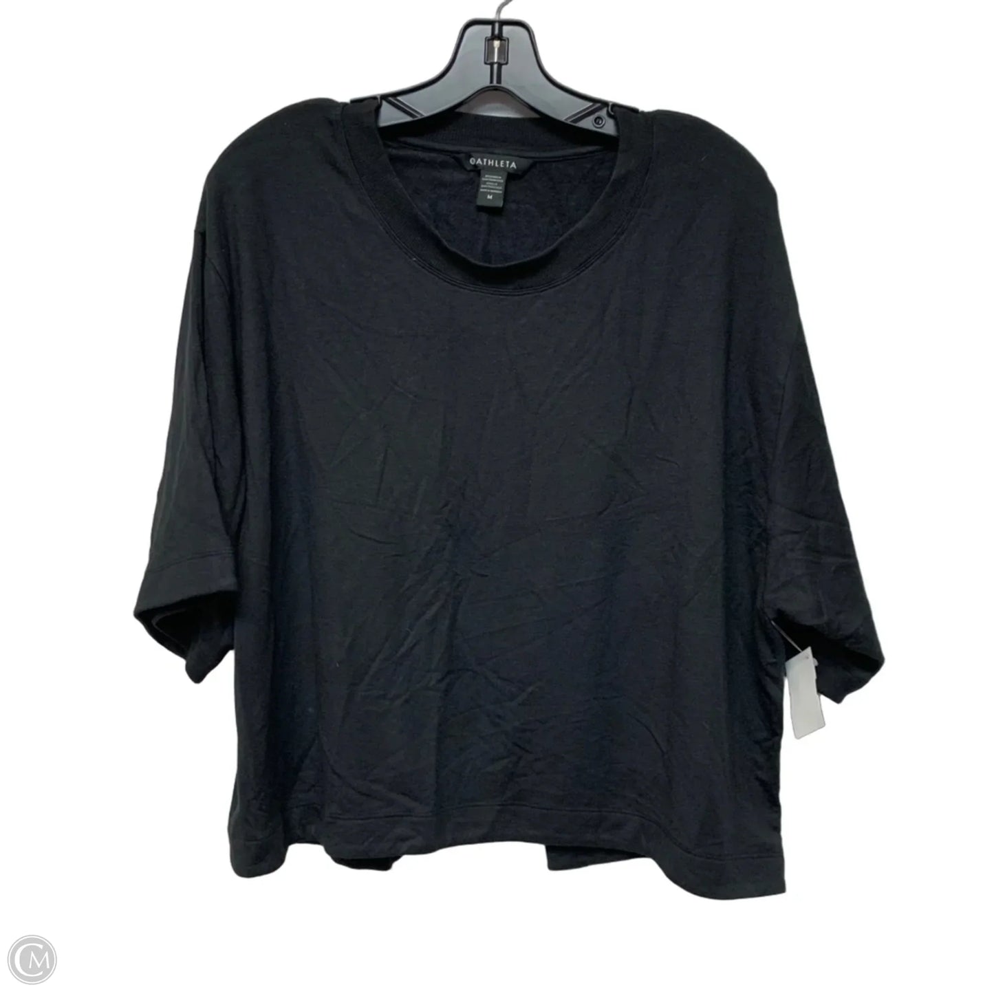 Athletic Top Short Sleeve By Athleta In Black, Size: M