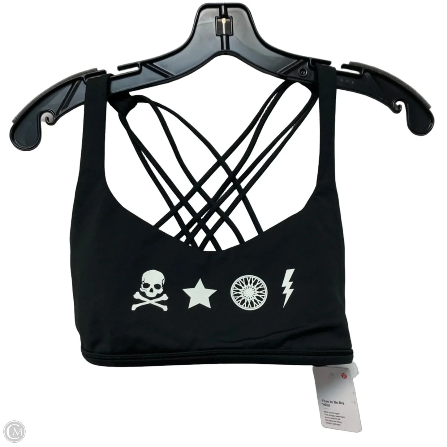 Athletic Bra By Lululemon In Black & White, Size: M