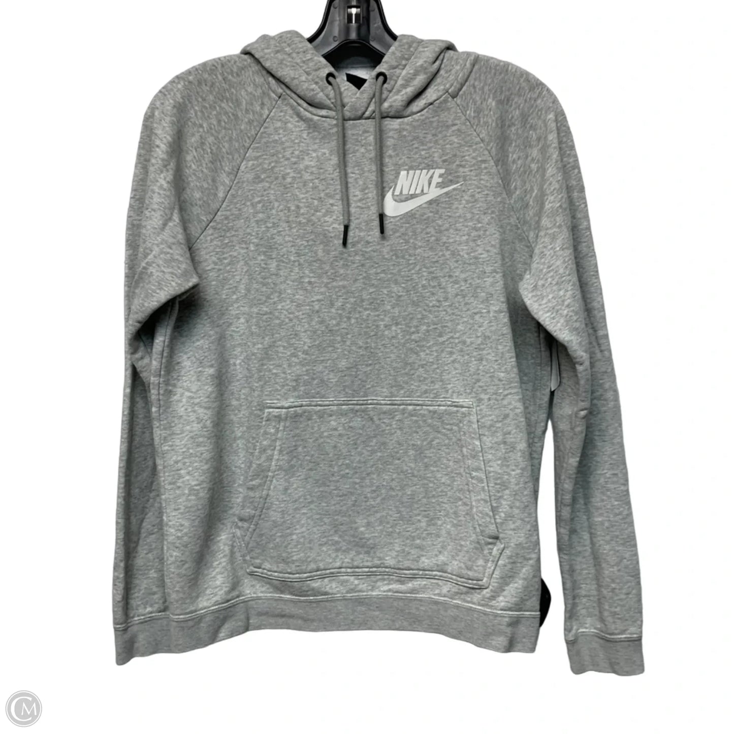 Athletic Sweatshirt Hoodie By Nike In Grey, Size: S