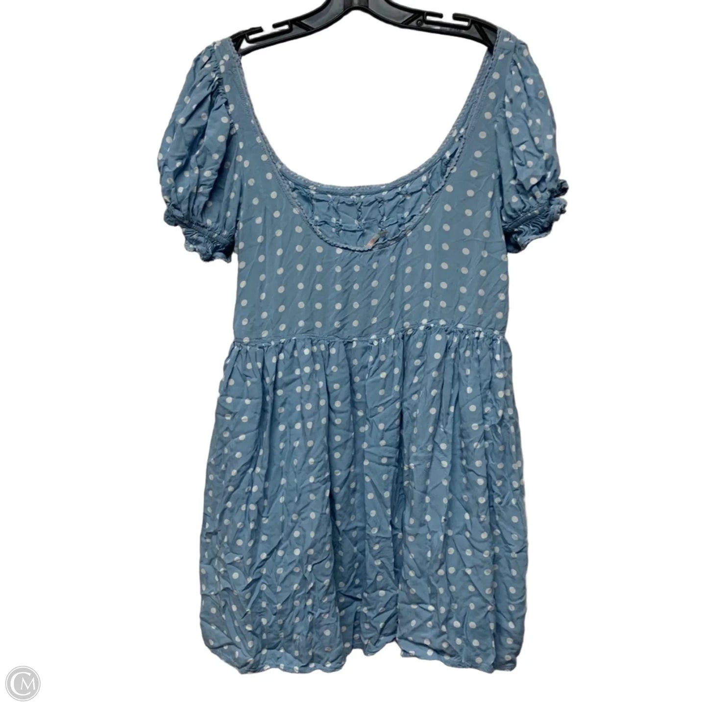 Tunic Short Sleeve By Free People In Blue & White, Size: M