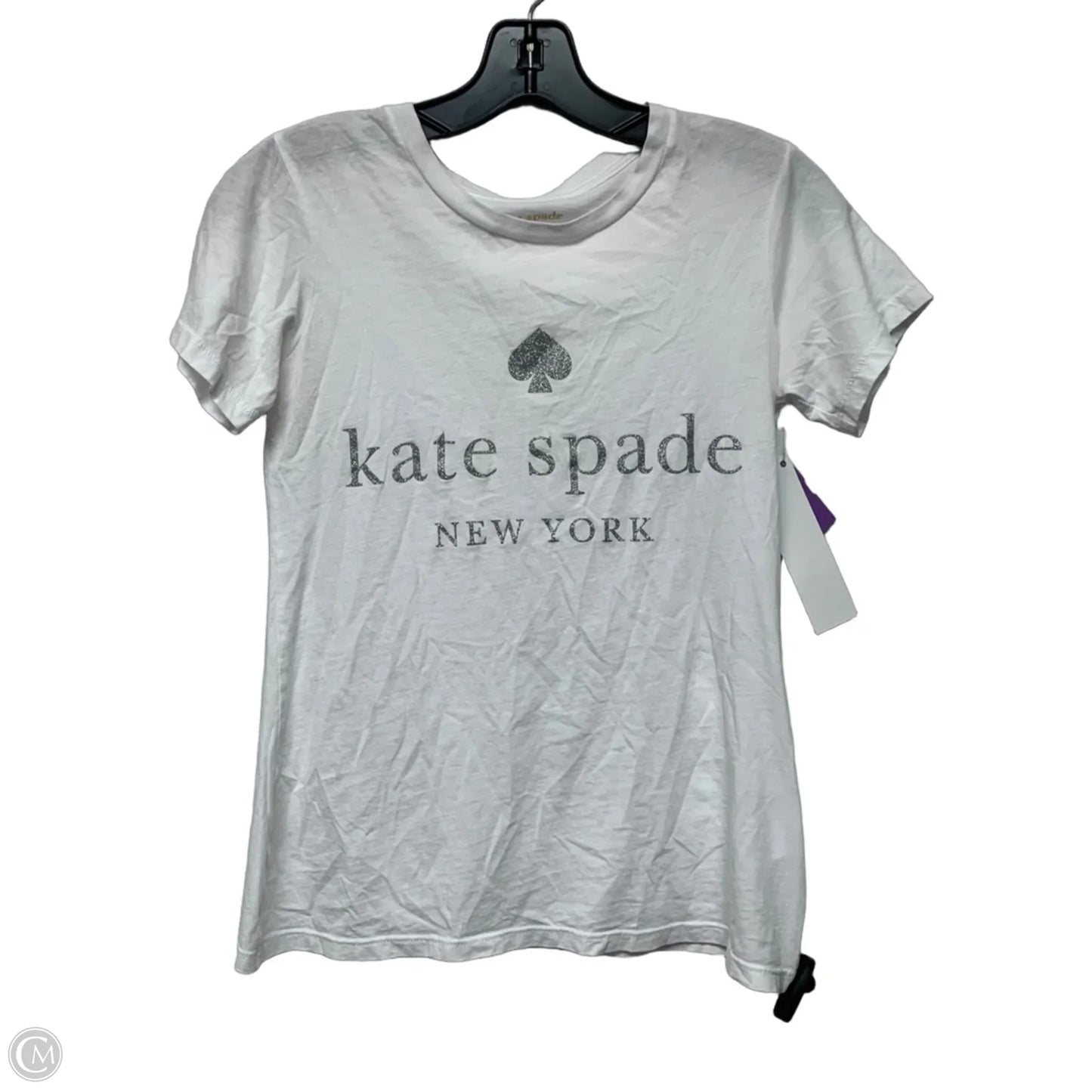 Top Short Sleeve Designer By Kate Spade In White, Size: Xs
