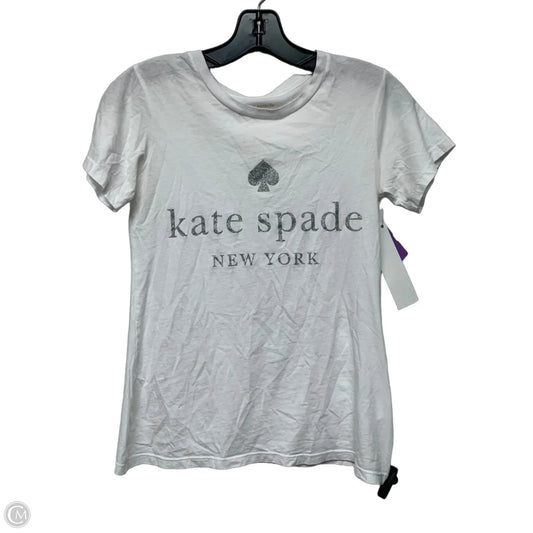 Top Short Sleeve Designer By Kate Spade In White, Size: Xs