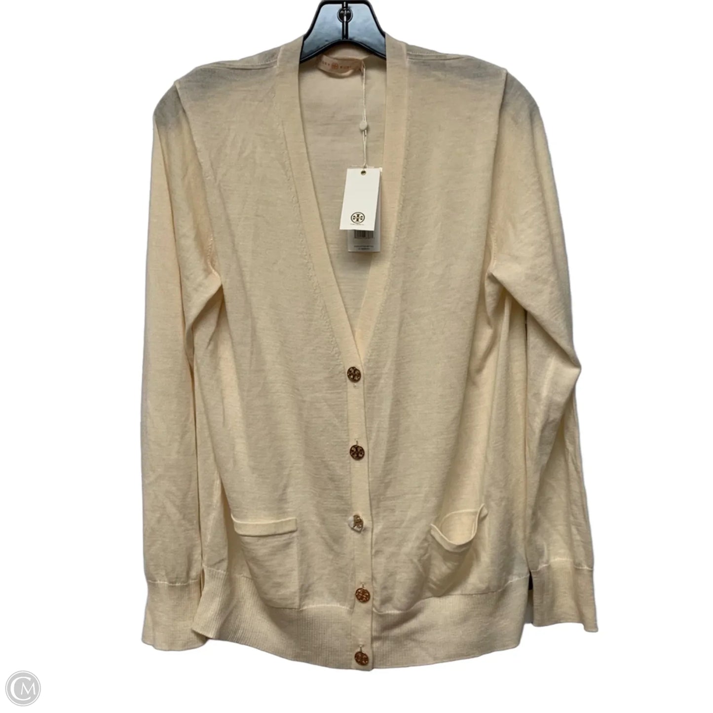 Cardigan Designer By Tory Burch In Cream, Size: Xl
