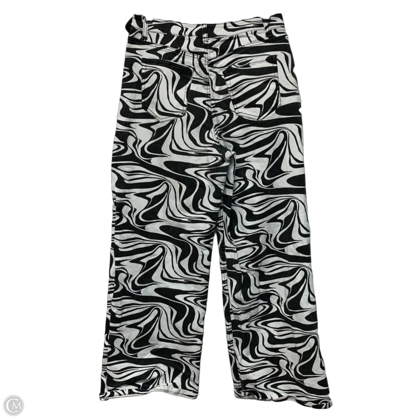 Jeans Wide Leg By So In Black & White, Size: 14