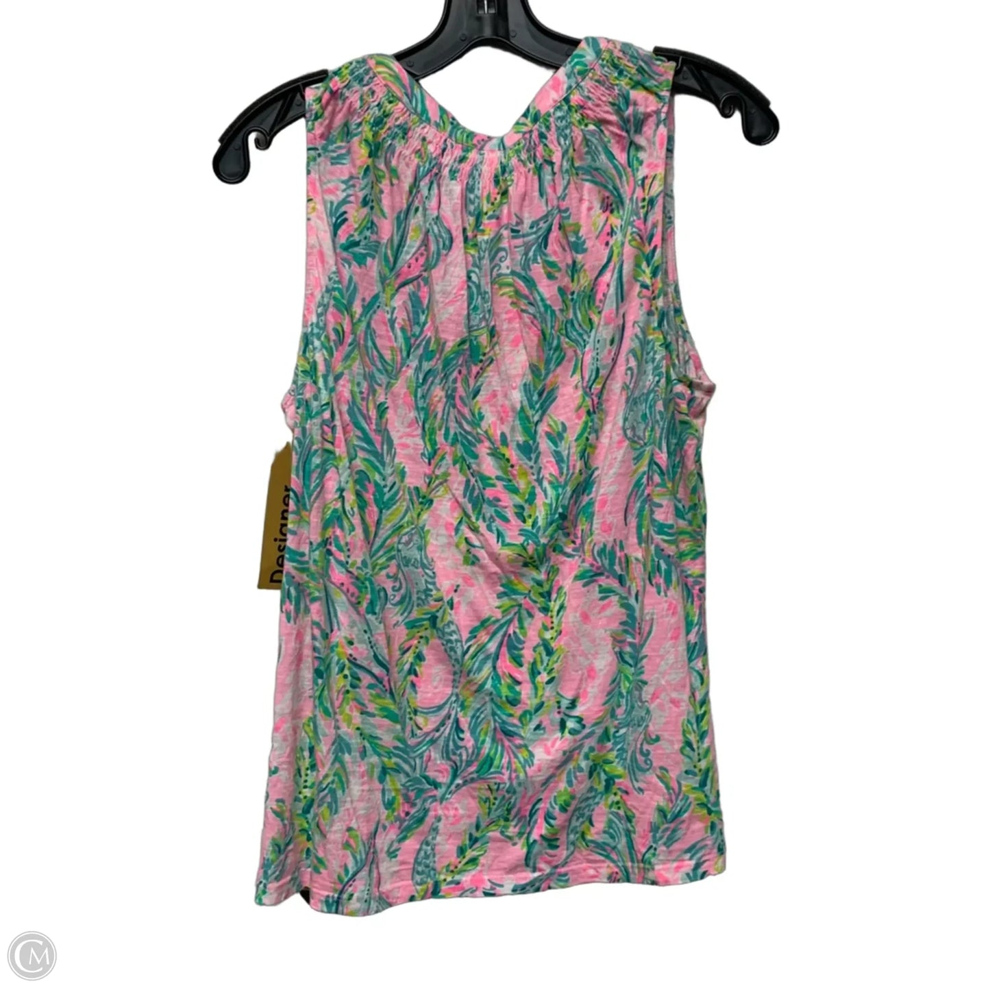 Top Sleeveless Designer By Lilly Pulitzer In Green & Pink, Size: L
