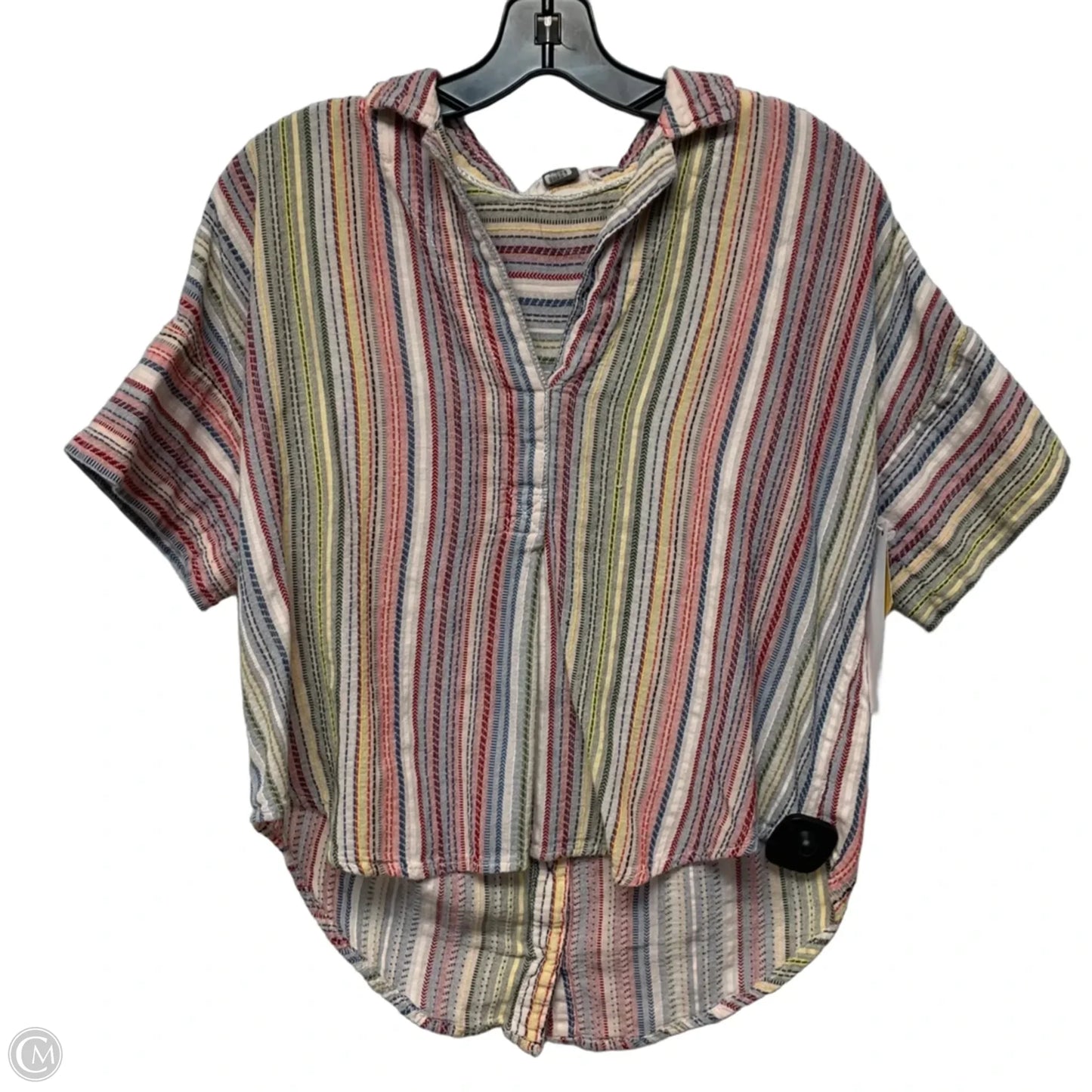 Top Short Sleeve By Pilcro In Striped Pattern, Size: Mp
