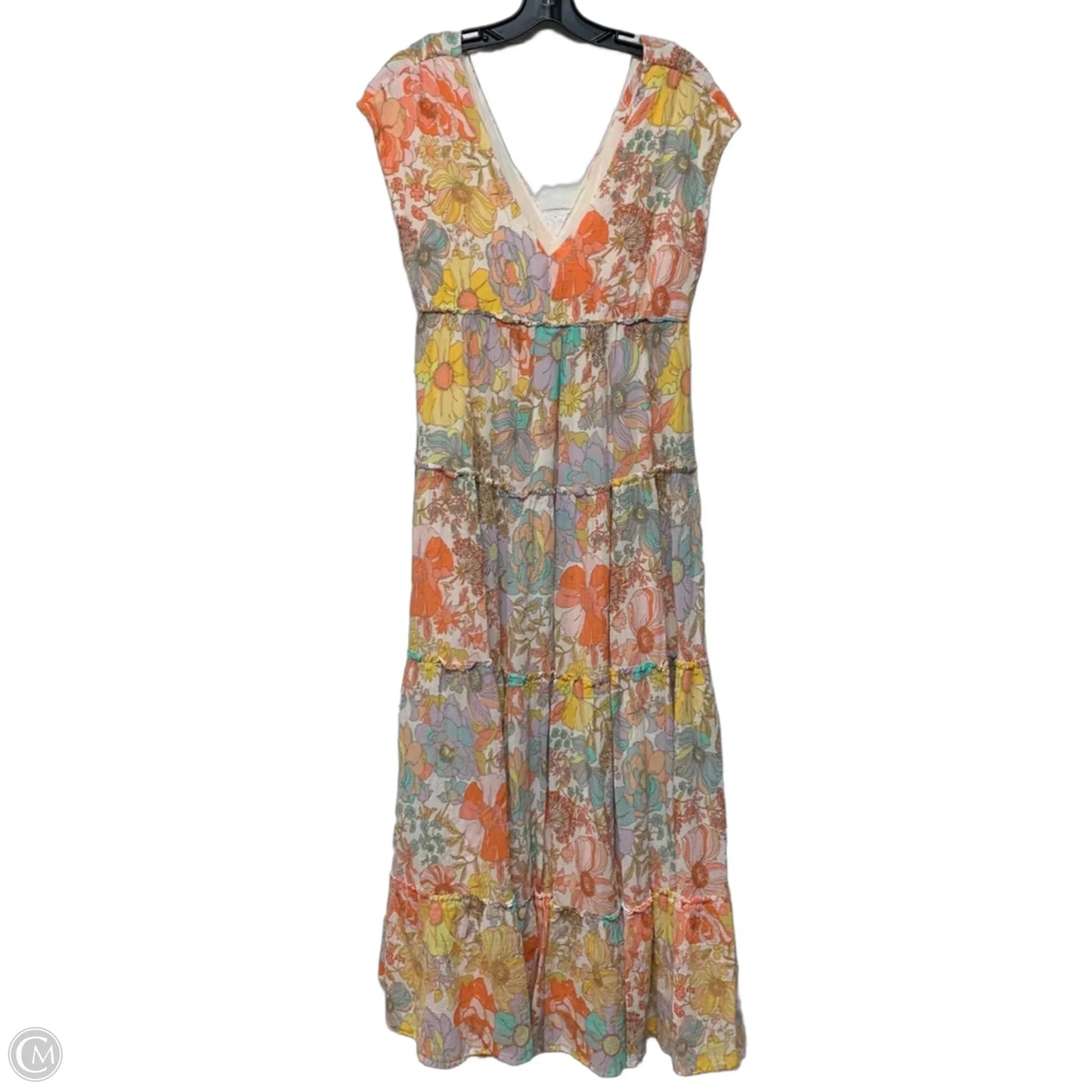 Dress Casual Maxi By Anthropologie In Orange & Yellow, Size: S