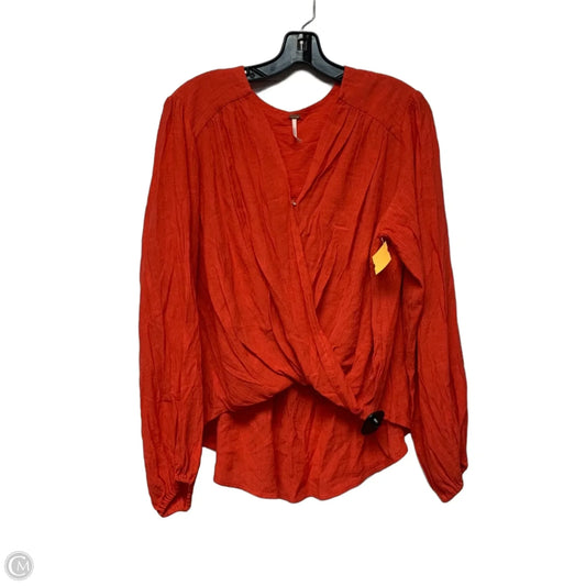 Top Long Sleeve By Free People In Orange, Size: S