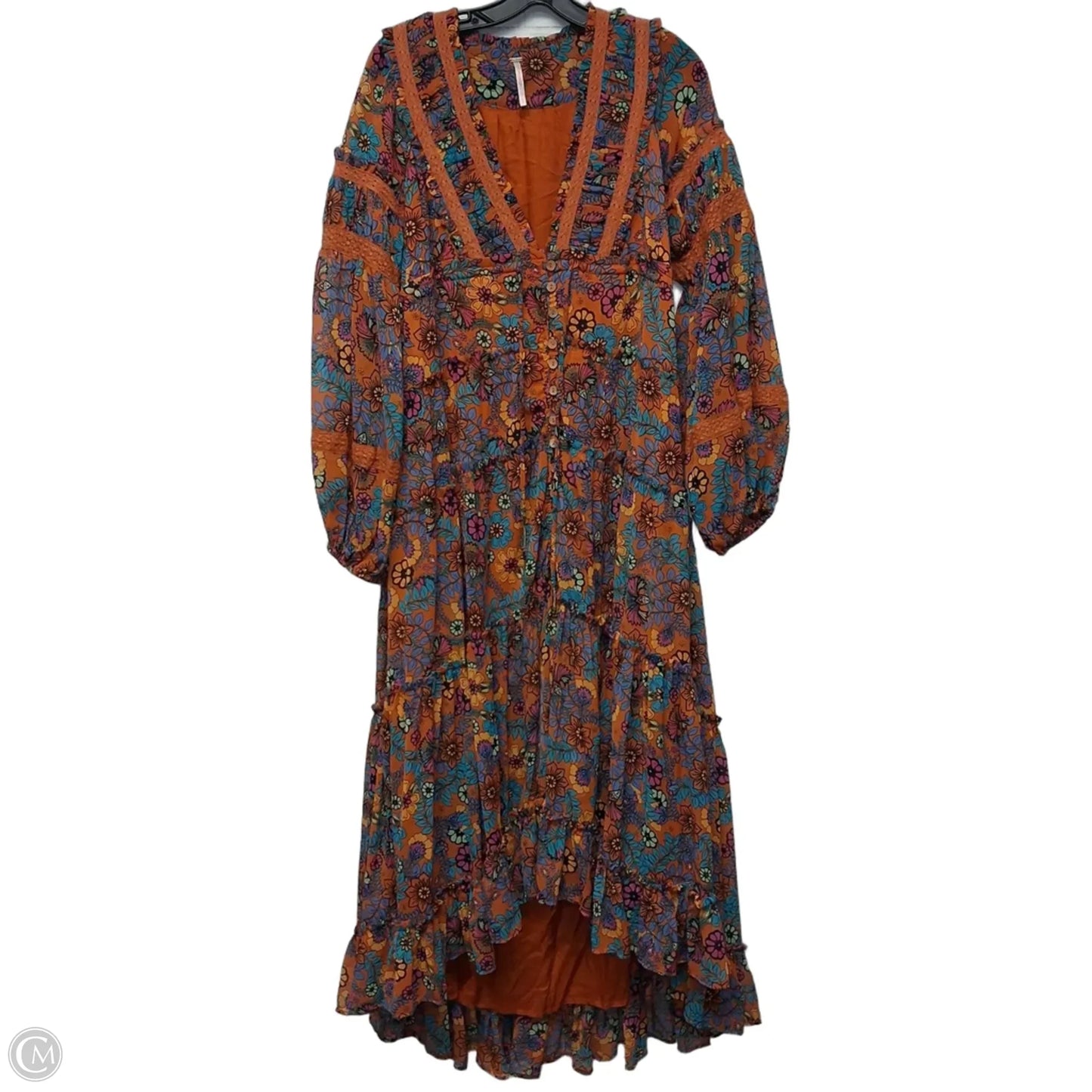 Dress Casual Maxi By Free People In Blue & Orange, Size: M