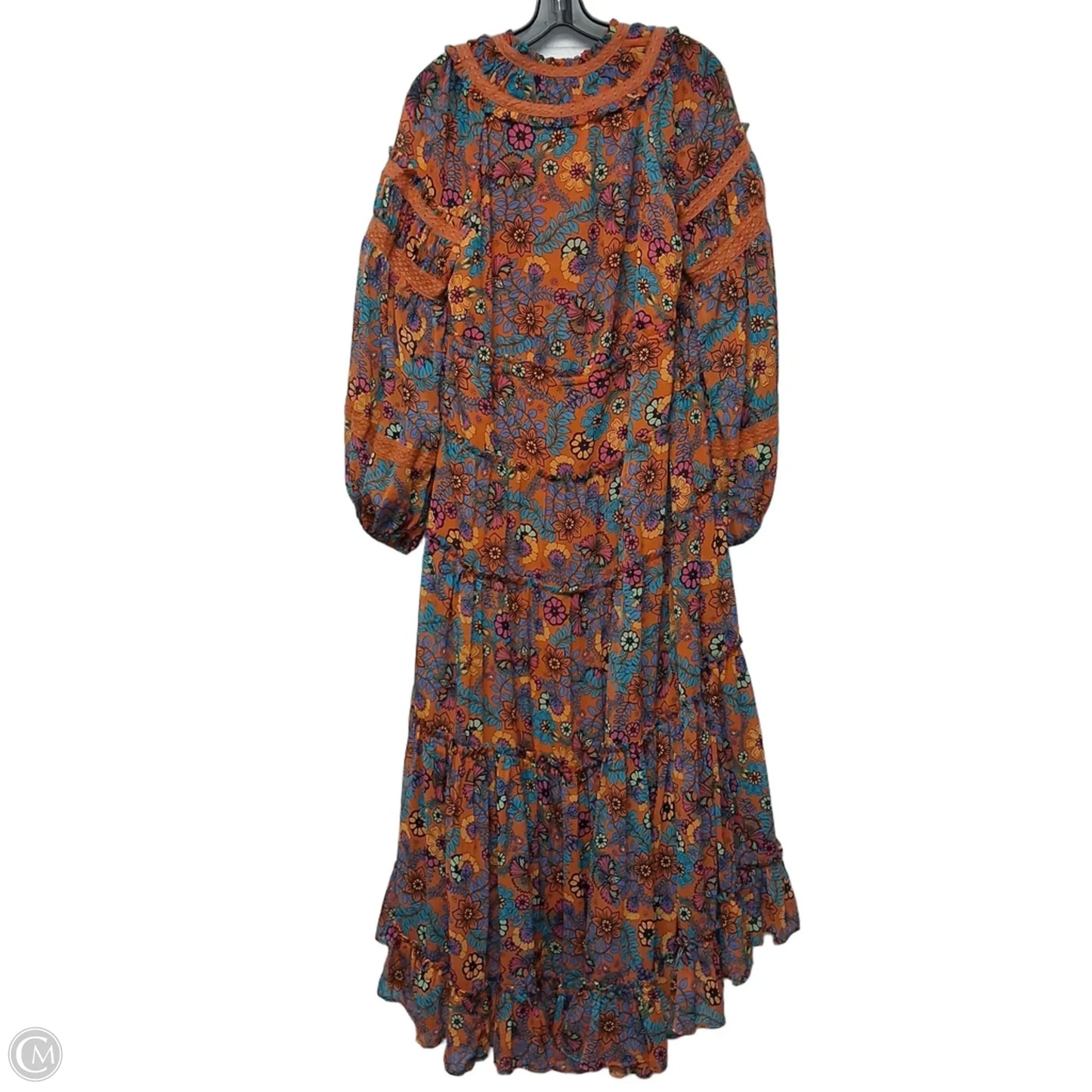 Dress Casual Maxi By Free People In Blue & Orange, Size: M