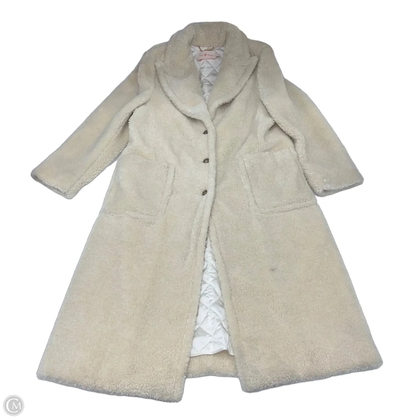 Coat Designer By Tory Burch In Cream, Size: L