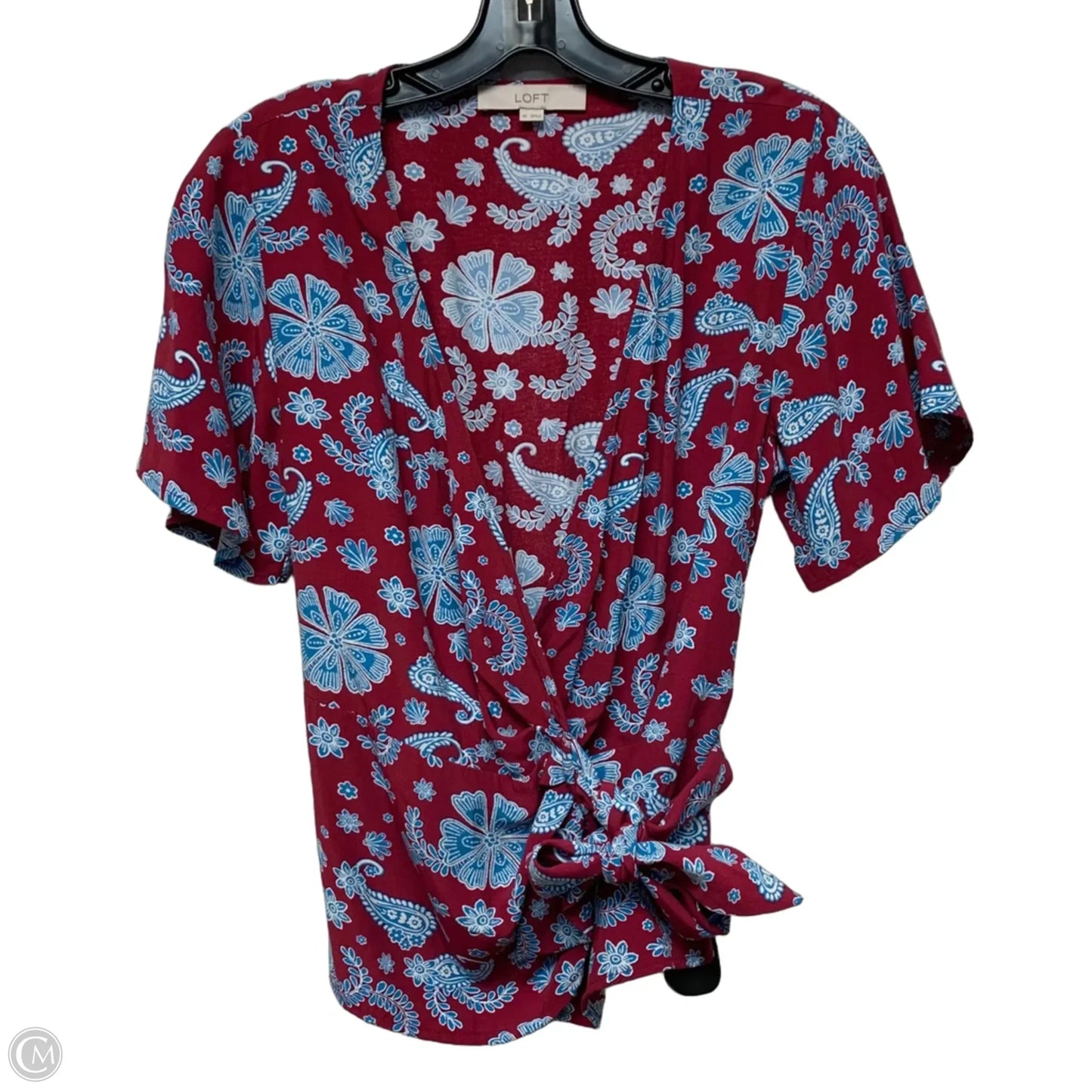 Top Short Sleeve By Loft In Blue & Red, Size: Xs