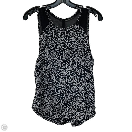 Athletic Tank Top By Lululemon In Black & White, Size: M