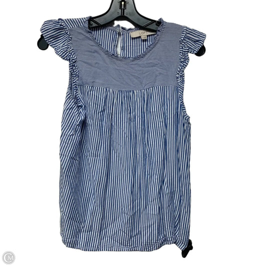 Top Sleeveless By Loft In Blue & White, Size: S