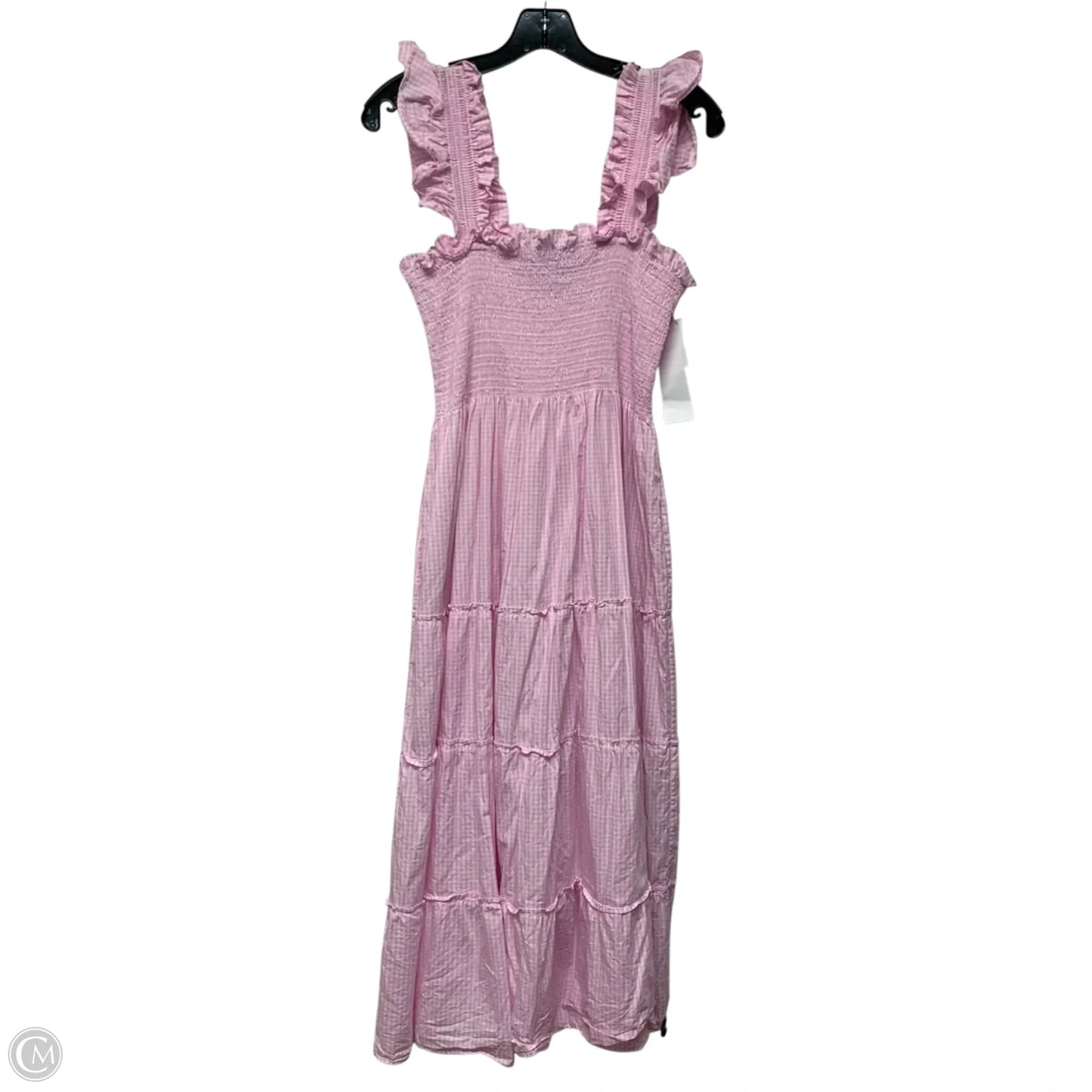 Dress Casual Midi By Hill House In Pink & White, Size: M