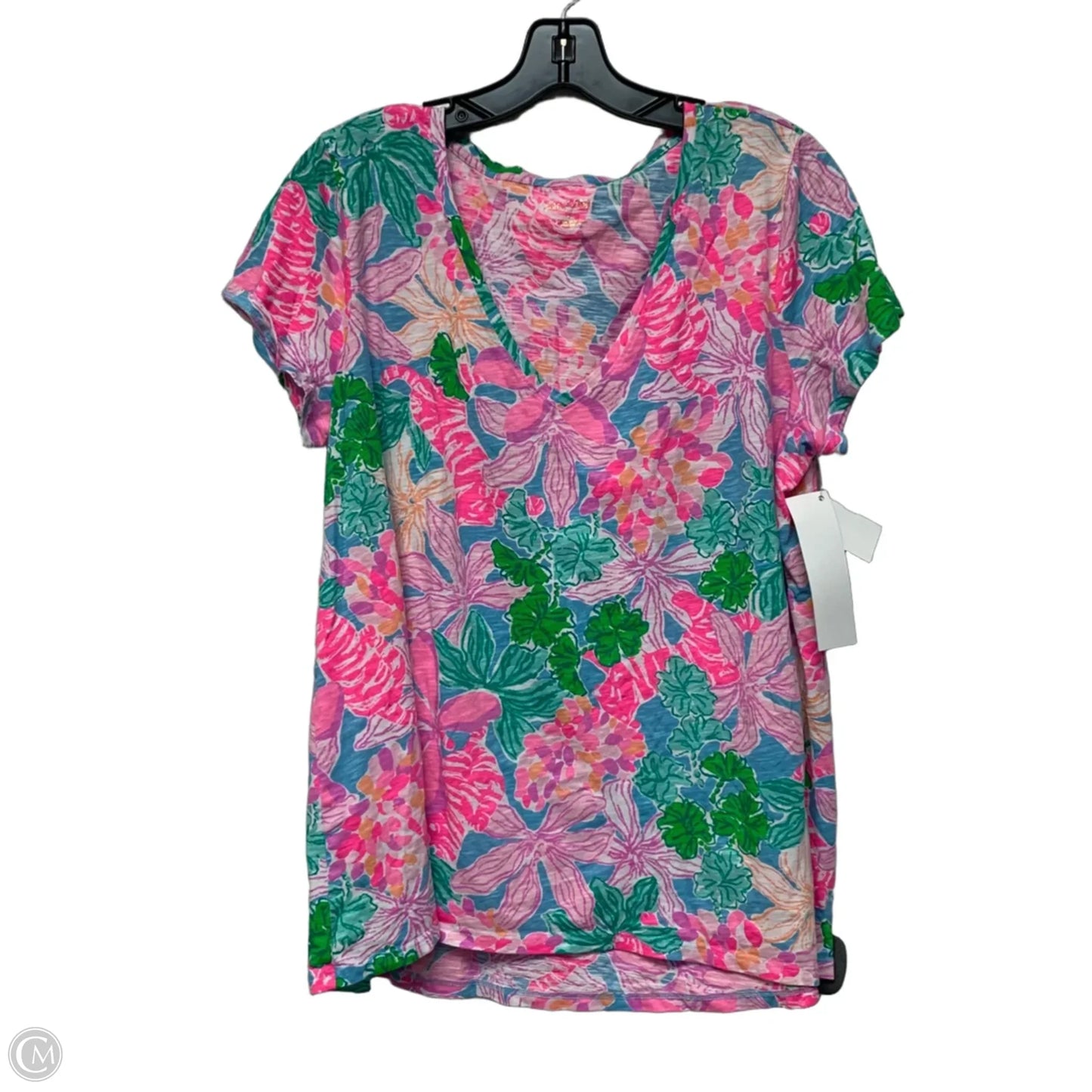 Top Short Sleeve Designer By Lilly Pulitzer In Pink, Size: Xl