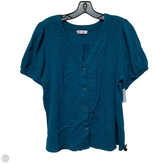 Top Short Sleeve By Carve Designs In Blue, Size: L