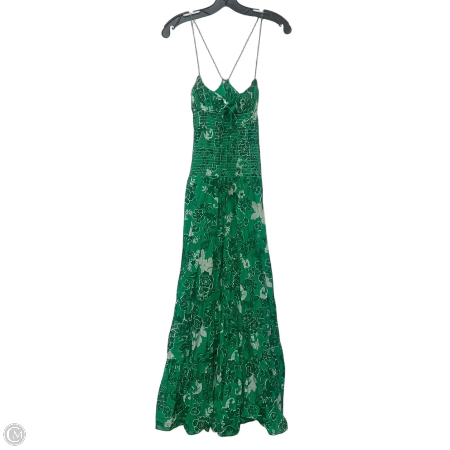 Dress Casual Maxi By Anthropologie In Green & White, Size: Xxs