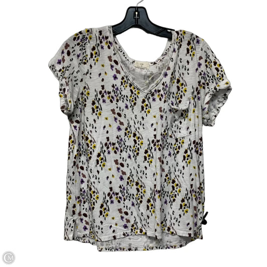 Top Short Sleeve By T.la In White & Yellow, Size: S