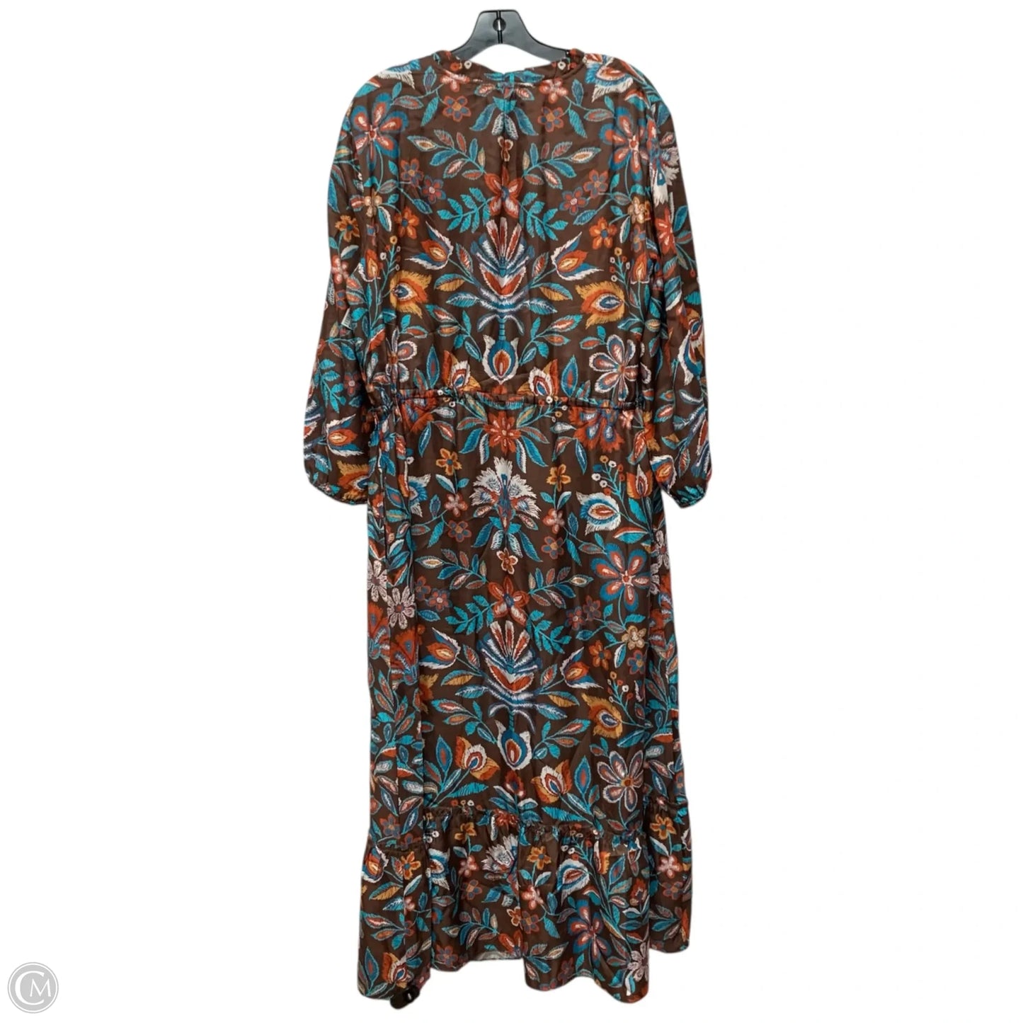 Dress Casual Maxi By Kaari Blue In Blue & Brown, Size: Xl