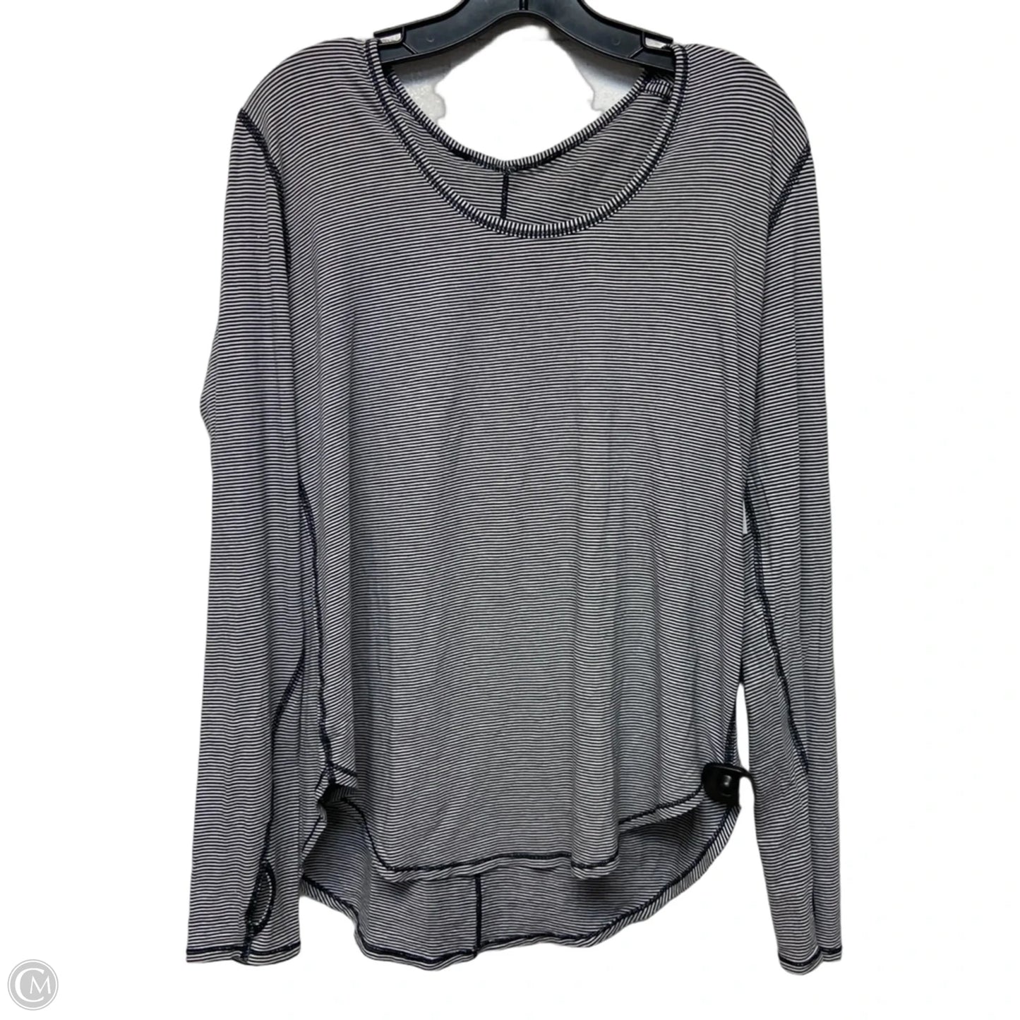 Athletic Top Long Sleeve Crewneck By Lululemon In Striped Pattern, Size: S